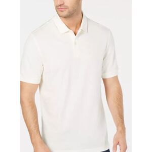 Club Room Men’s Polo Shirt Small Beige Cream Cotton Short Sleeve NWT